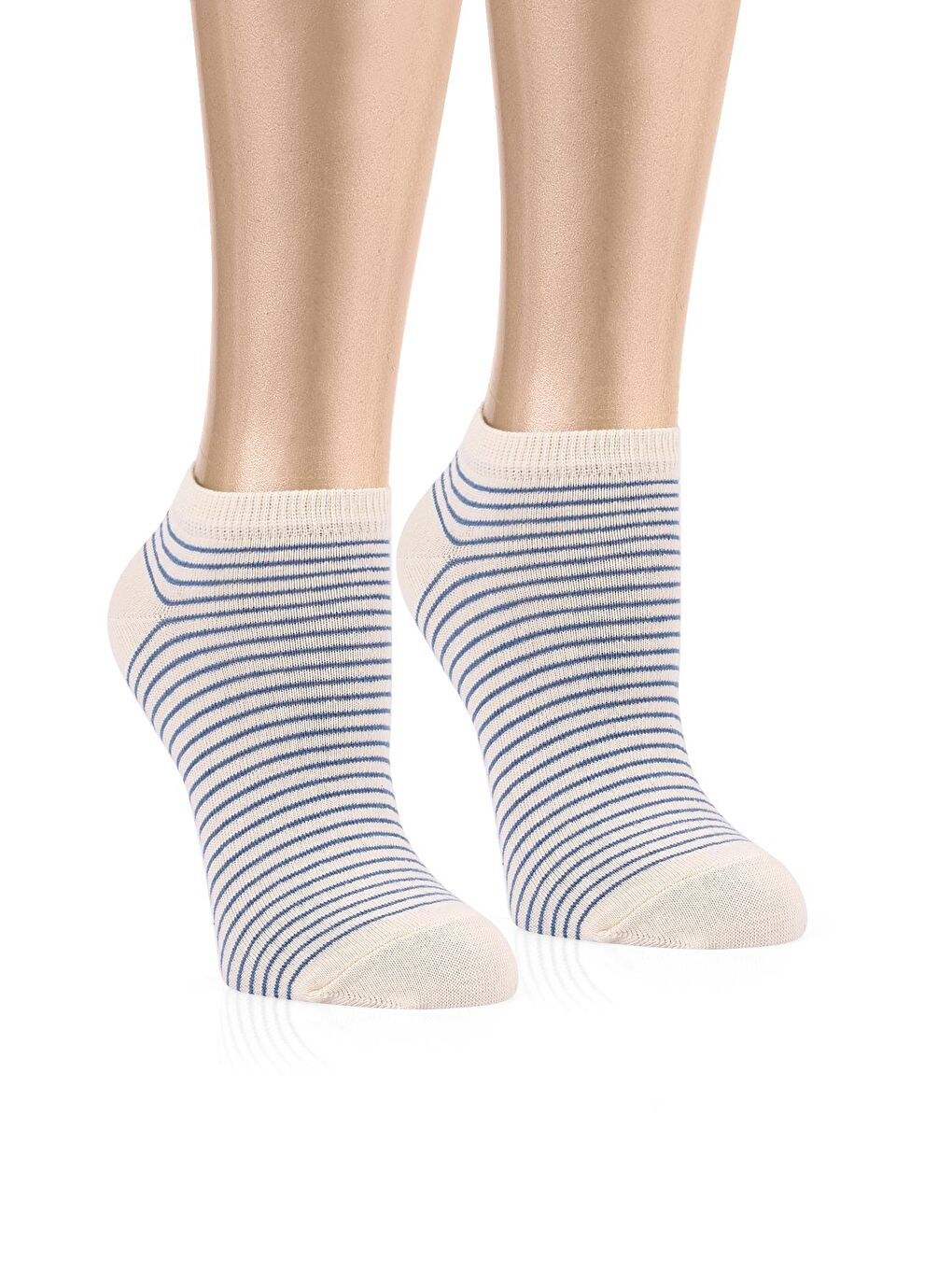 OZZY SOCKS Lacivert-Siyah-Bej 5 Çift Eğlenceli Desenler Kadın Patik Çorap OZZYP003 - 4