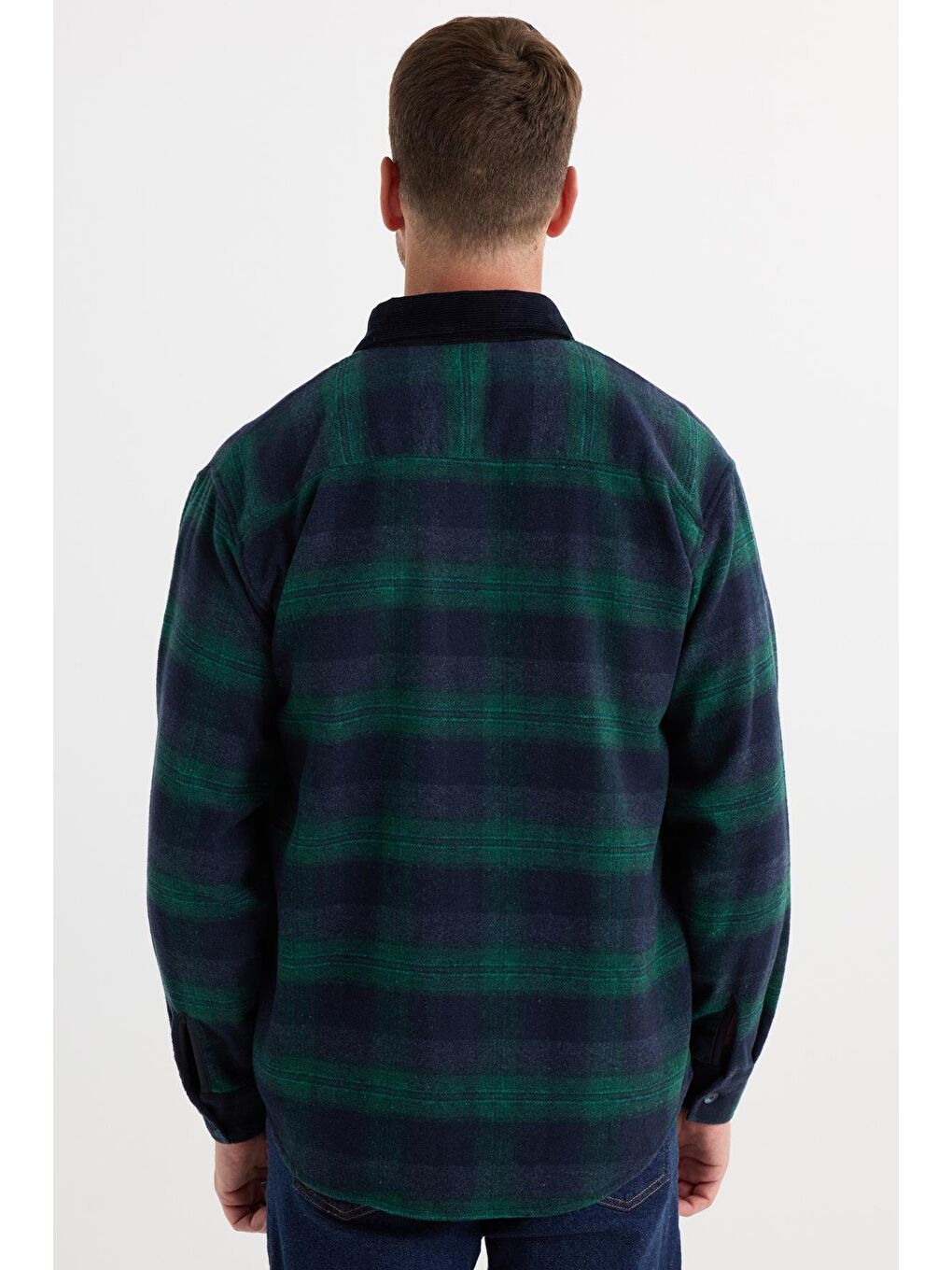 Karışık Erkek Relax Fit Rahat Kesim Spor Yaka Kareli Çift Cep Kapaklı Kışlık Gömlek-6