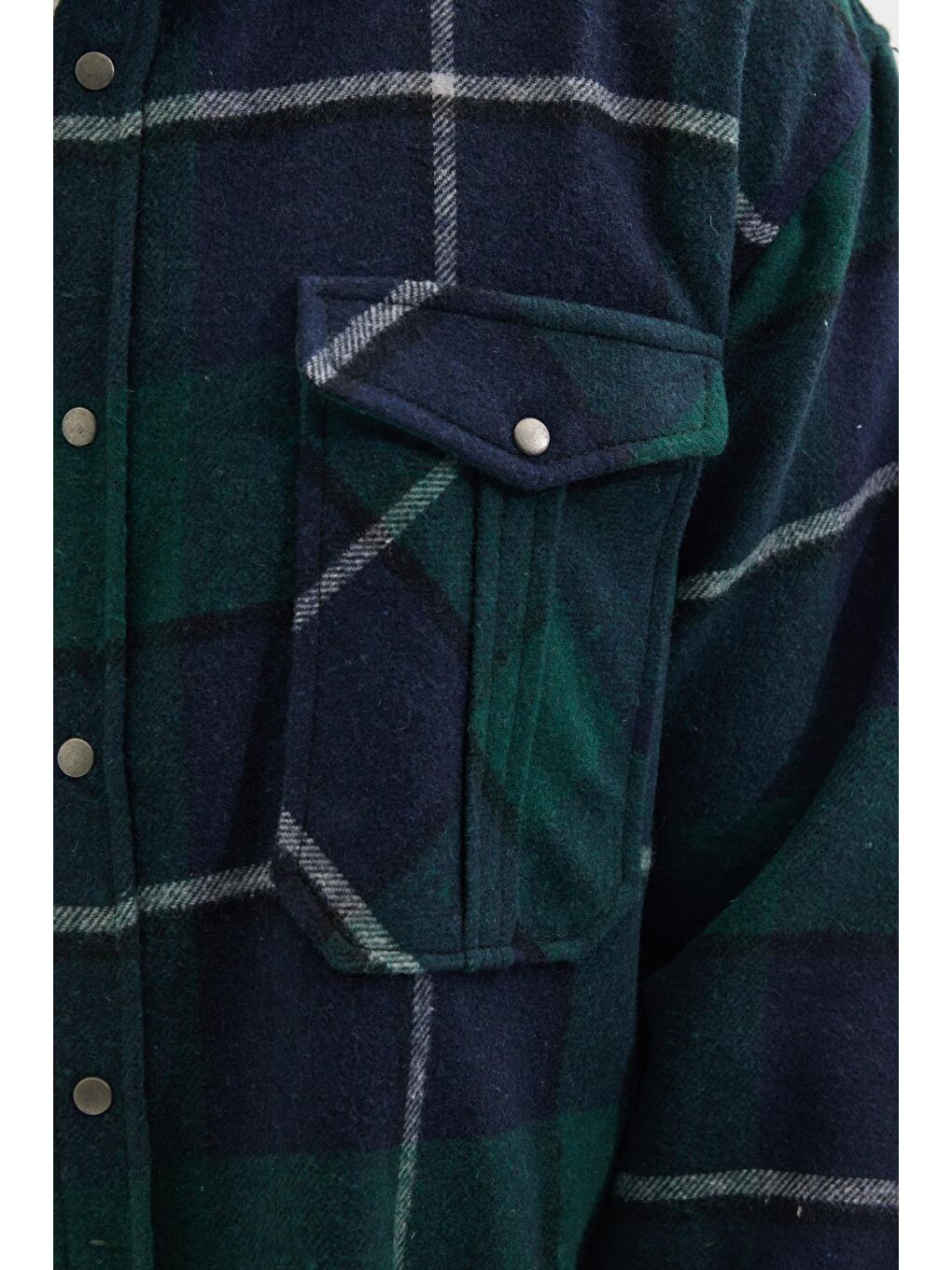 Karışık Erkek Relax Fit Rahat Kesim Oduncu Çift Cep Düğmeli Kareli Kışlık Gömlek-2