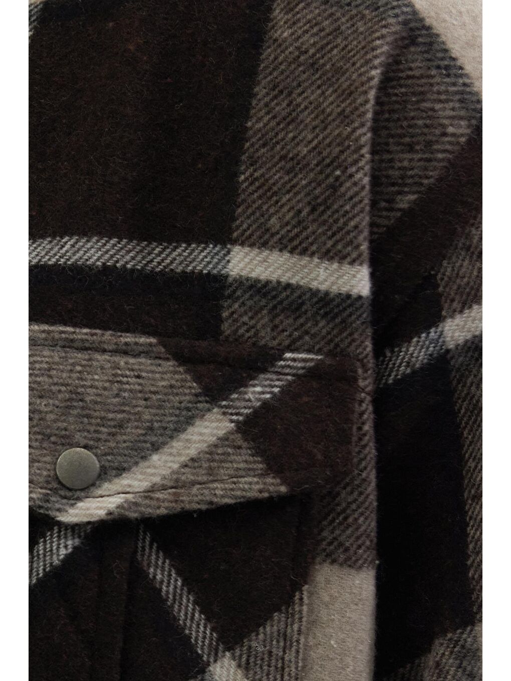 Karışık Erkek Relax Fit Rahat Kesim Oduncu Çift Cep Düğmeli Kareli Kışlık Gömlek-5