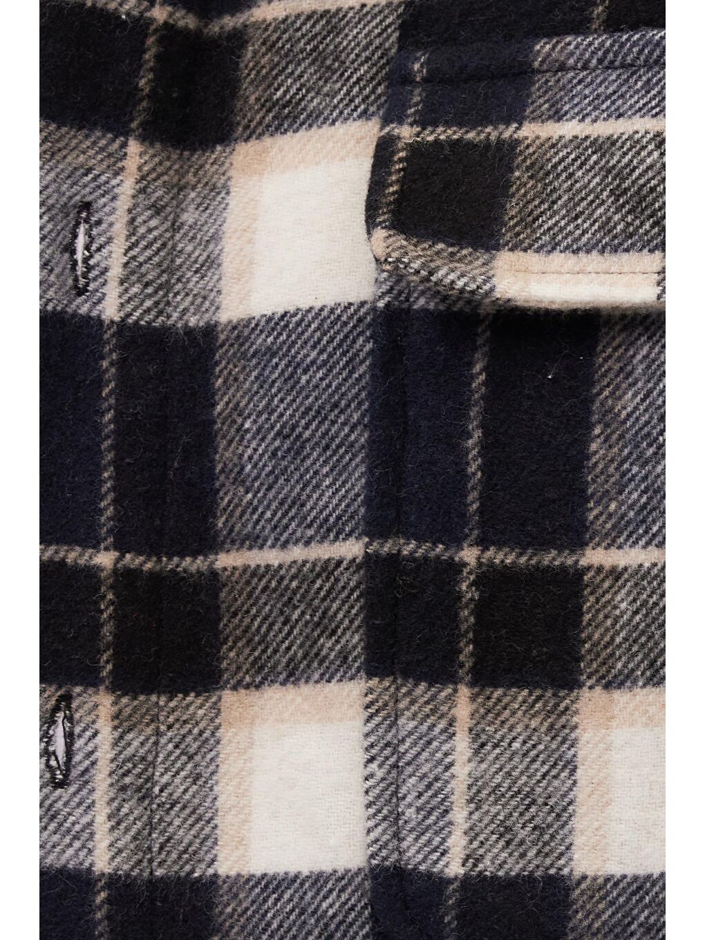 Karışık Relax Fit Rahat Kesim Çift Cep Kapaklı Kışlık Oduncu Kareli Erkek Gömlek-5