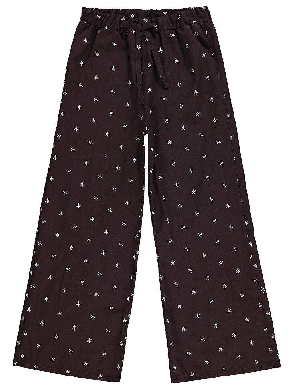 Kahverengi Girls Yıldız Nakışlı 10-13 Yaş Pantolon - Kahve