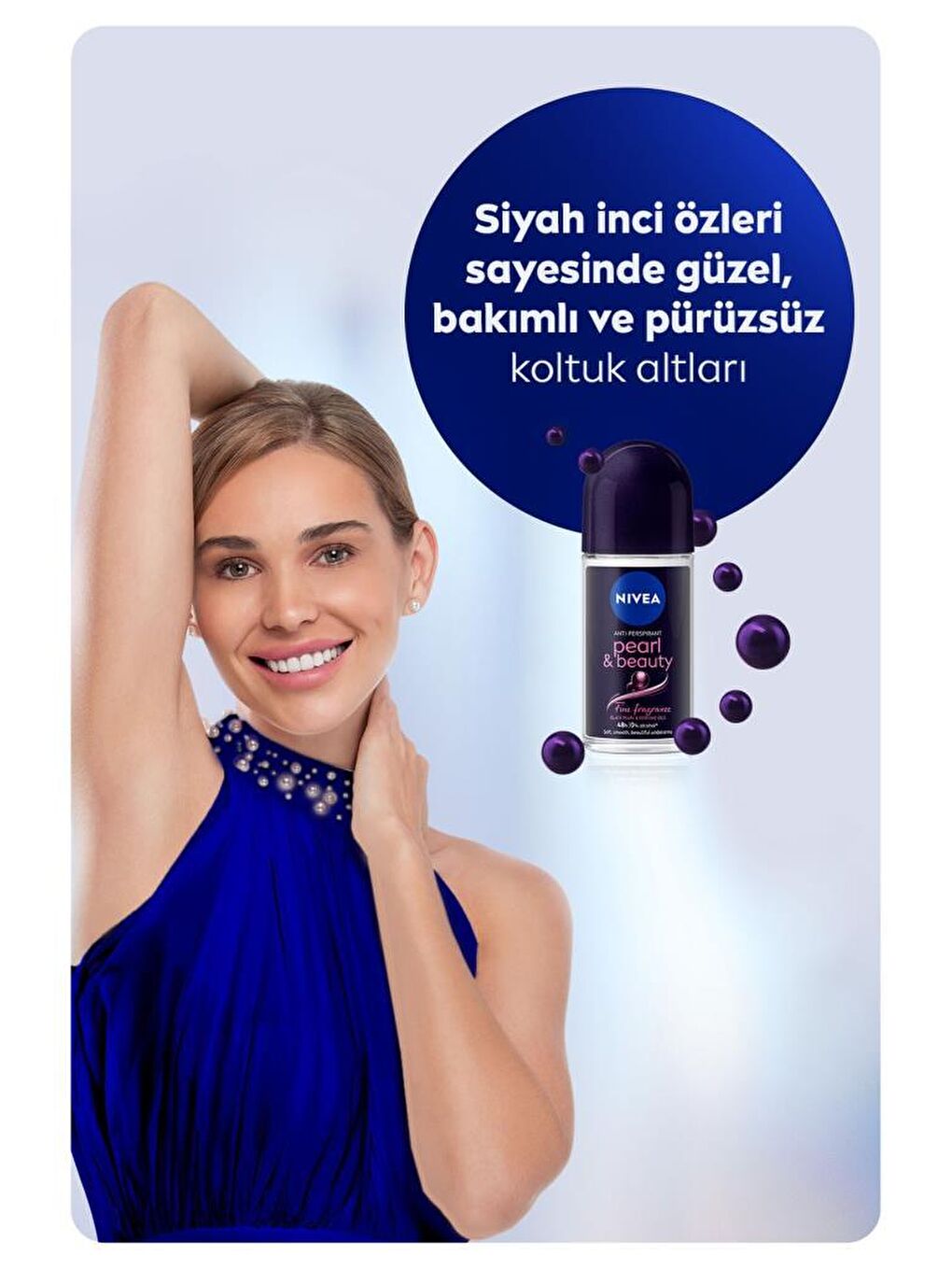 NIVEA Şeffaf Kadın Roll On Deodorant Pearl&Beauty Fine Fragrance, 48 Saat Anti-Perspirant Koruma 50 ml x2 Adet - 2