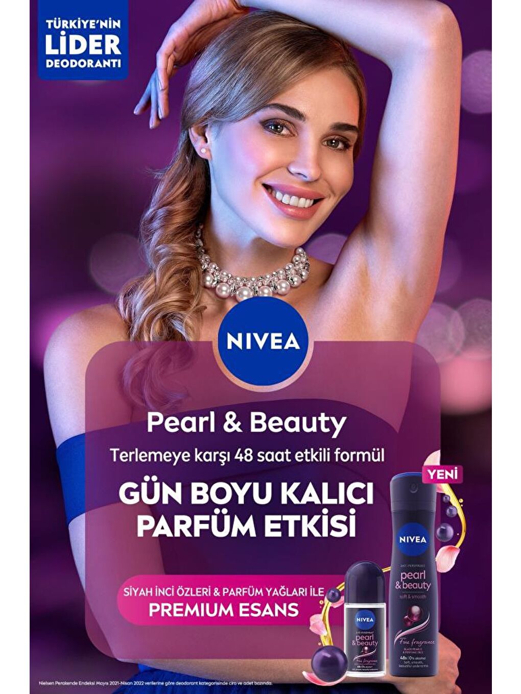 NIVEA Şeffaf Kadın Roll On Deodorant Pearl&Beauty Fine Fragrance, 48 Saat Anti-Perspirant Koruma 50 ml x2 Adet - 3