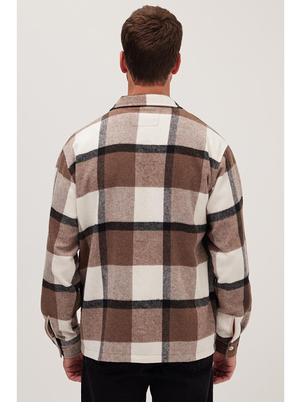 Karışık Erkek Relax Fit Rahat Kesim Spor Yaka Kareli Flotalı Cep Kışlık Gömlek-6