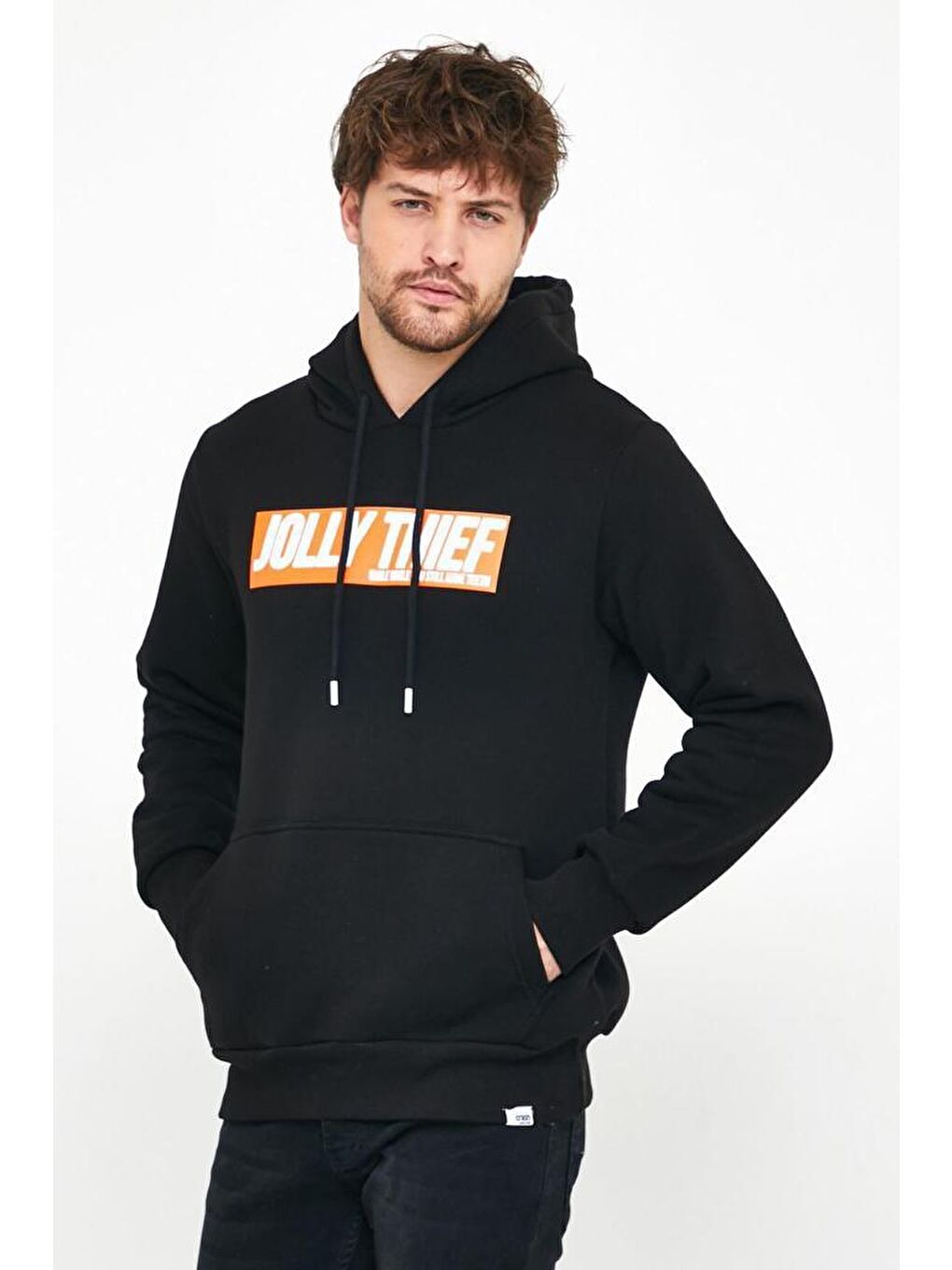 Siyah Claud Jolly Thief Baskılı Unisex Erkek Hoodie