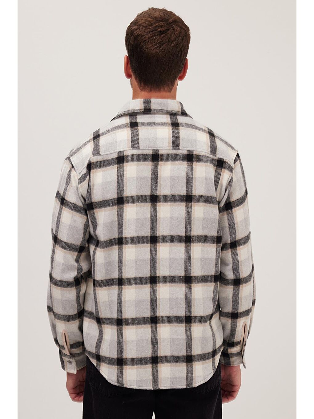 Karışık Relax Fit Rahat Kesim Çift Cep Kapaklı Kışlık Oduncu Kareli Erkek Gömlek-6