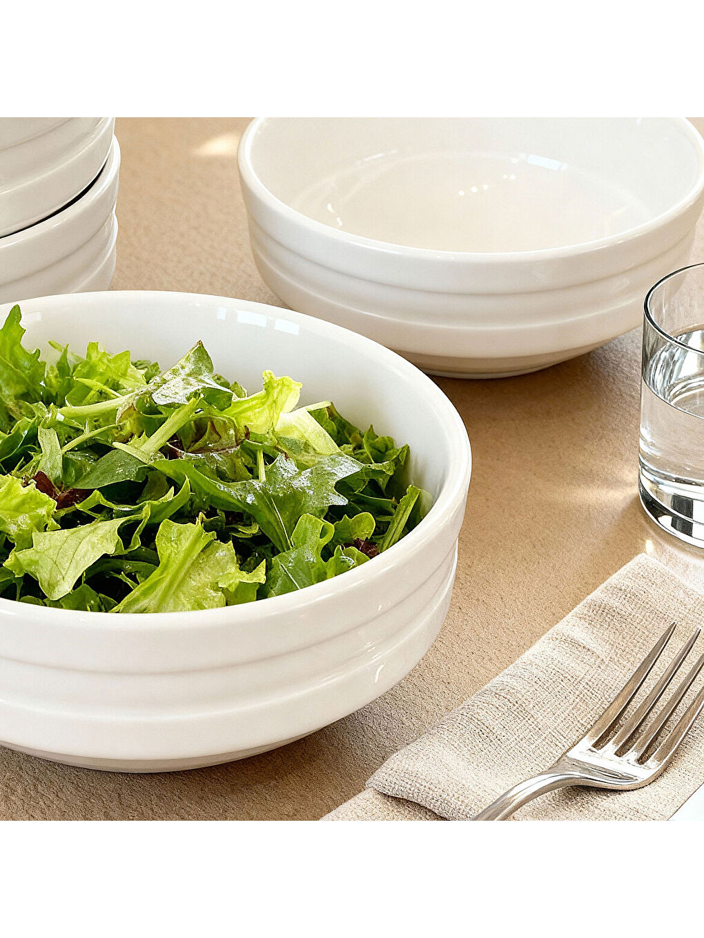 Ekru Lizbon 6 Adet 8 cm Porselen Joker Kase Seti - Krem-1