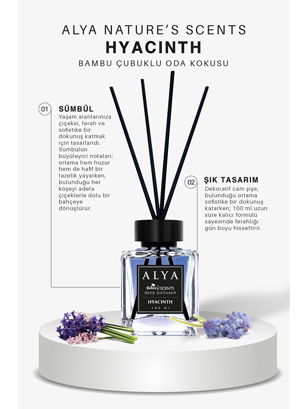 Mavi Nature's Scents Hyacinth (Sümbül) Bambu Çubuklu Oda Kokusu 100 ml-1