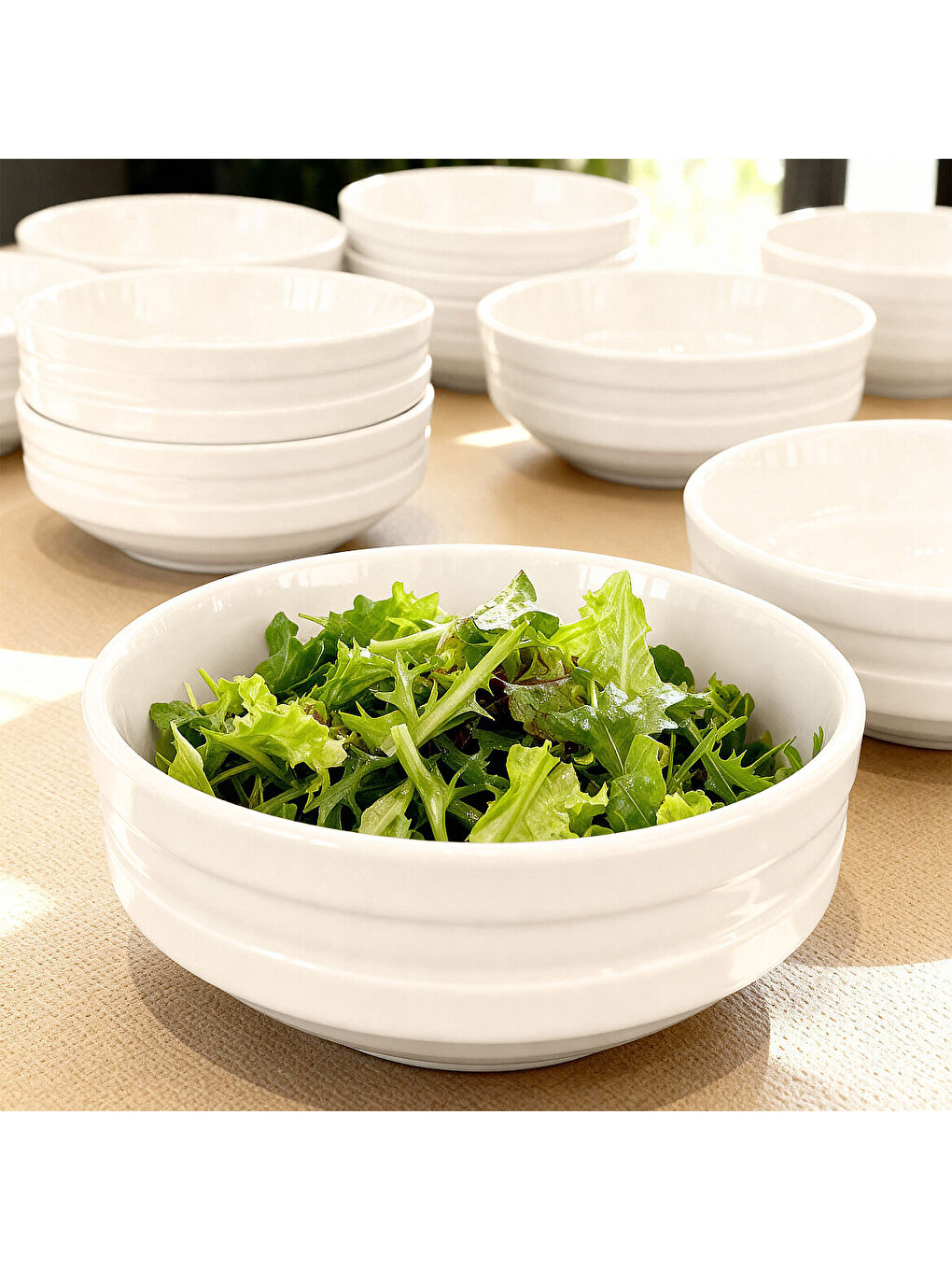 Ekru Lizbon 6 Adet 8 cm Porselen Joker Kase Seti - Krem-2