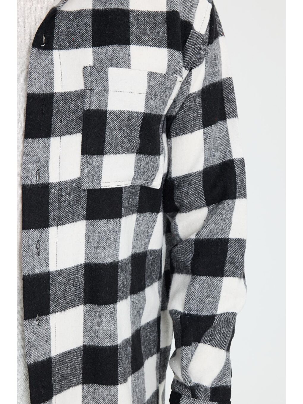 Karışık Erkek Relax Fit Rahat Kesim Uzun Kollu Cepli Dama Desen Kareli Apaş Yaka Kışlık Oduncu Gömlek-2