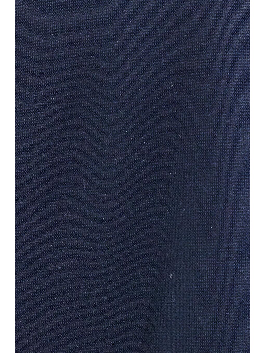 Erkek Relax Fit Rahat Kesim Düğmeli Yandan Cepli Örme Lacivert Ceket Gömlek-5