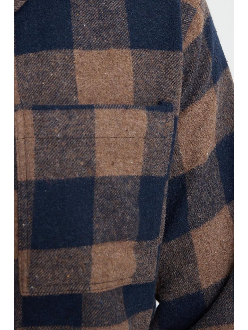 Karışık Erkek Relax Fit Rahat Kesim Uzun Kollu Cepli Dama Desen Kareli Apaş Yaka Kışlık Oduncu Gömlek-5