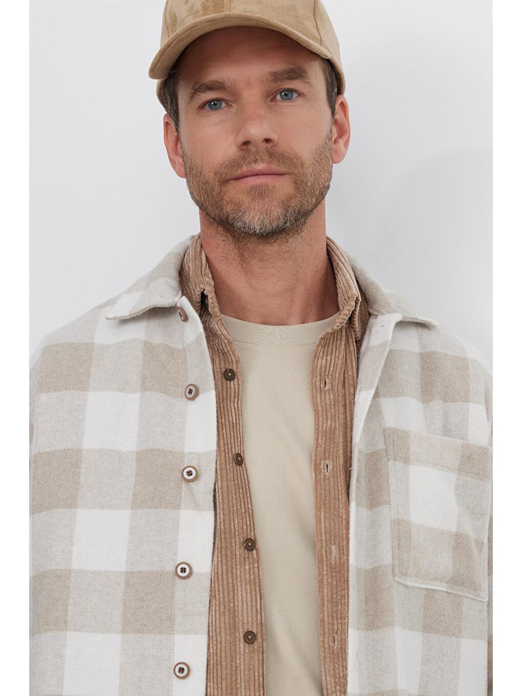 Karışık Erkek Relax Fit Rahat Kesim Uzun Kollu Cepli Dama Desen Kareli Apaş Yaka Kışlık Oduncu Gömlek-1