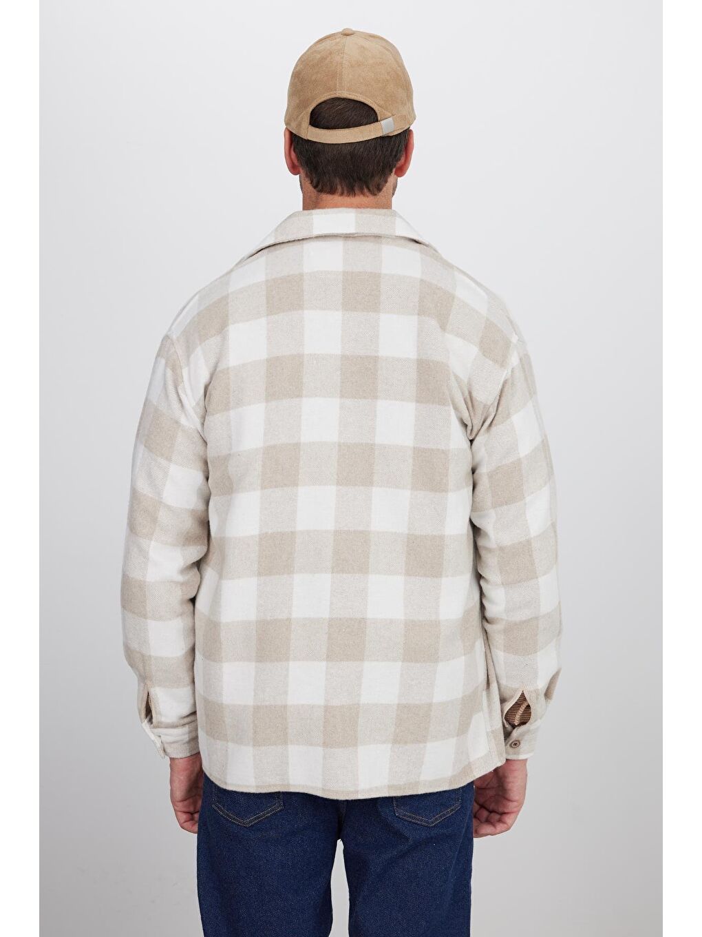 Karışık Erkek Relax Fit Rahat Kesim Uzun Kollu Cepli Dama Desen Kareli Apaş Yaka Kışlık Oduncu Gömlek-6