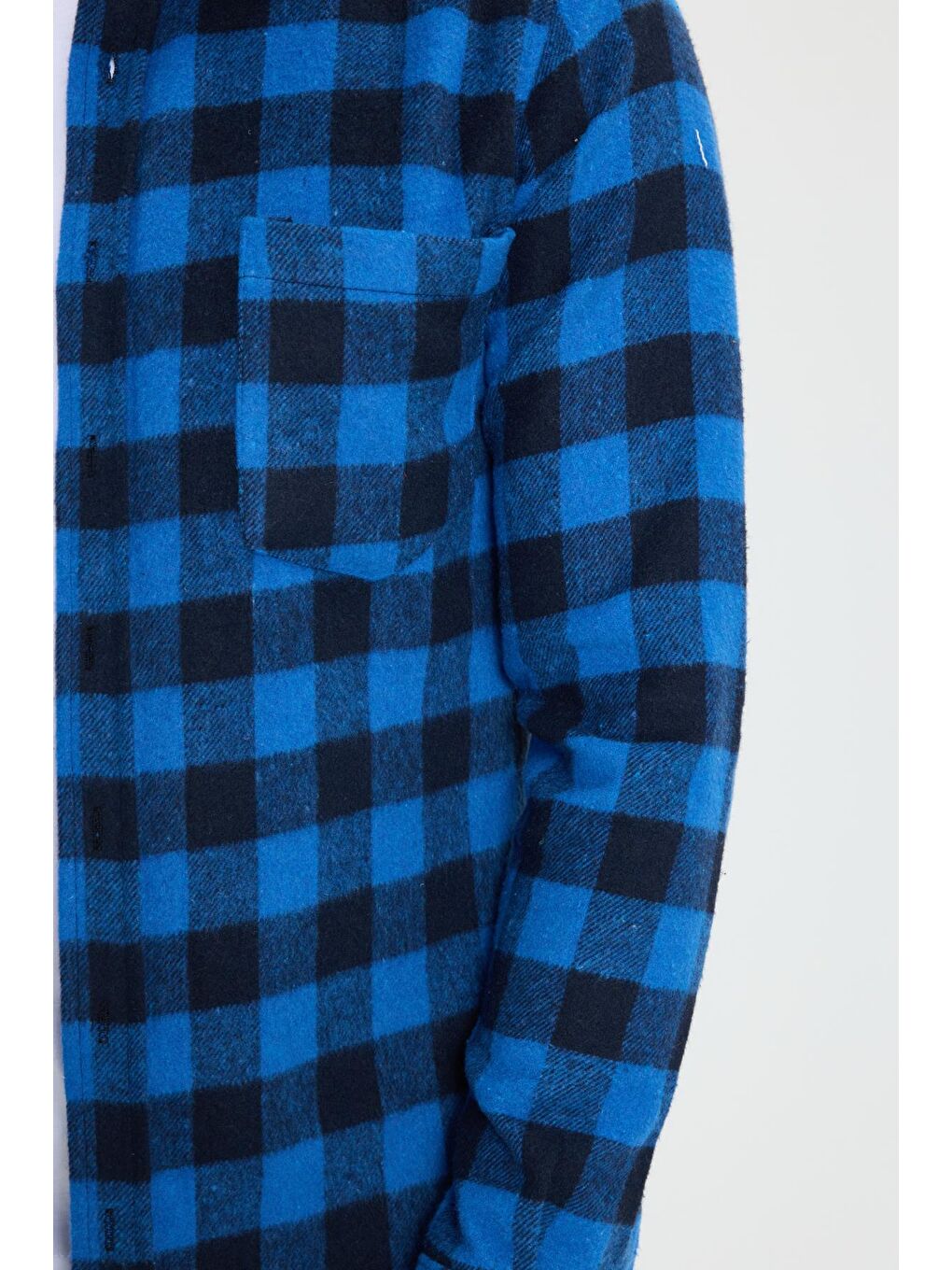 Karışık Erkek Slim Fit Dar Kesim Uzun Kollu Cepli Kareli Dama Desenli Kışlık Oduncu Gömlek-2