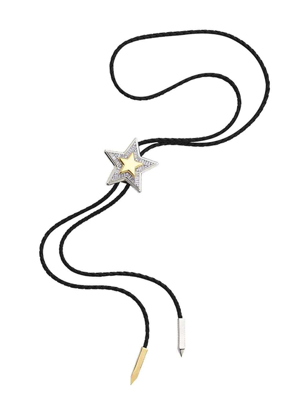 Gri Single Star Kravat Kolye Yıldız Aksesuar Detaylı-1