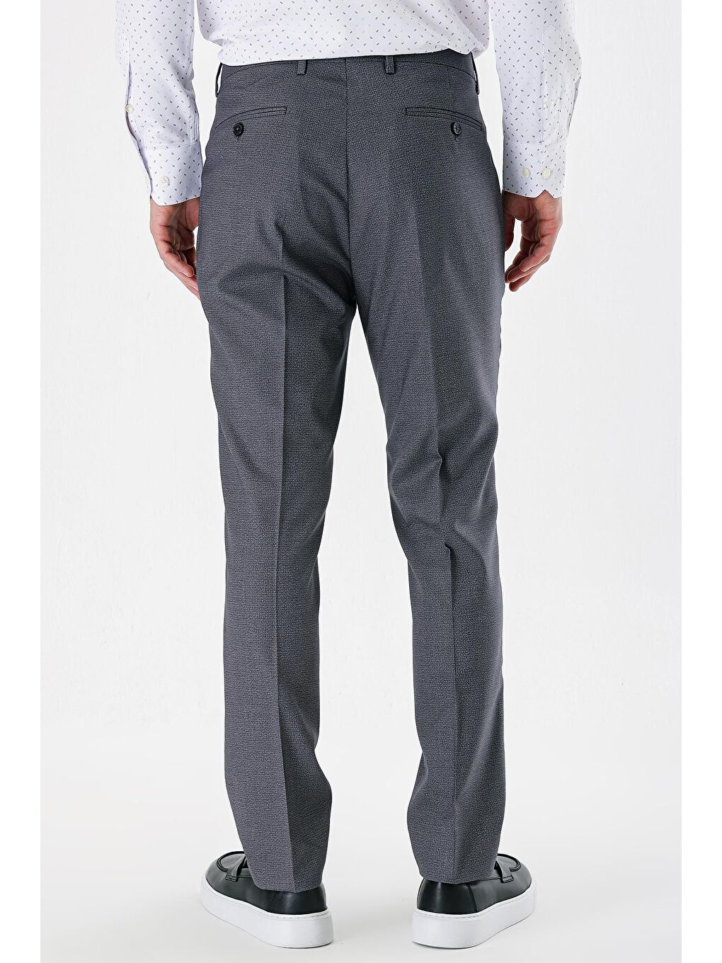 Gri Füme Esnek Yandan Cepli Slim Fit Classic Erkek Pantolon 1003240152-3