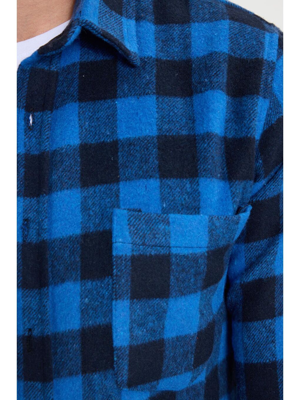 Karışık Erkek Slim Fit Dar Kesim Uzun Kollu Cepli Kareli Dama Desenli Kışlık Oduncu Gömlek-5