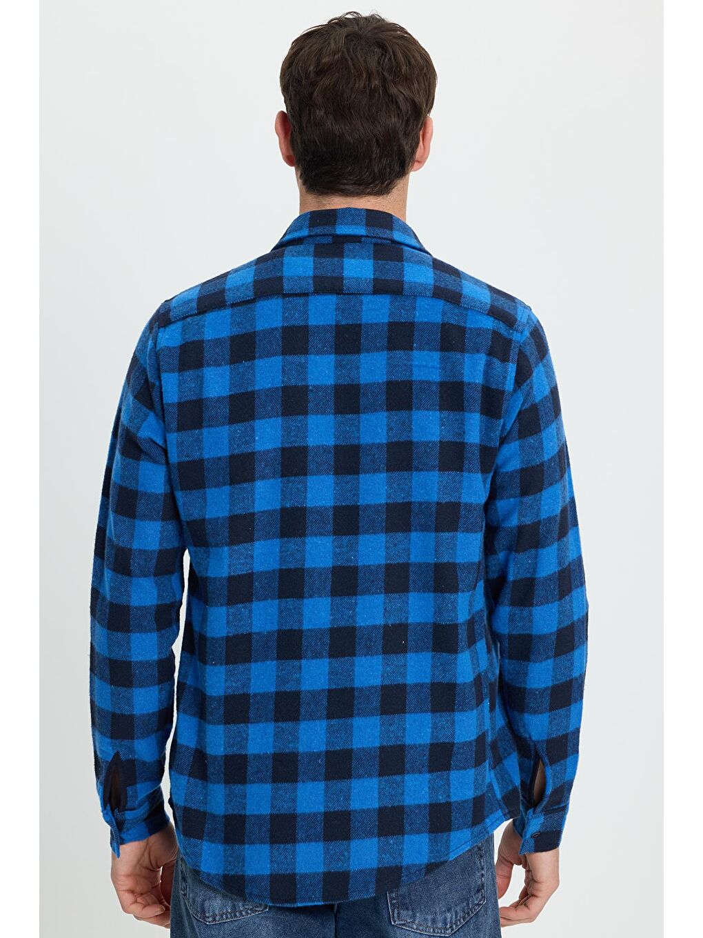 Karışık Erkek Slim Fit Dar Kesim Uzun Kollu Cepli Kareli Dama Desenli Kışlık Oduncu Gömlek-6