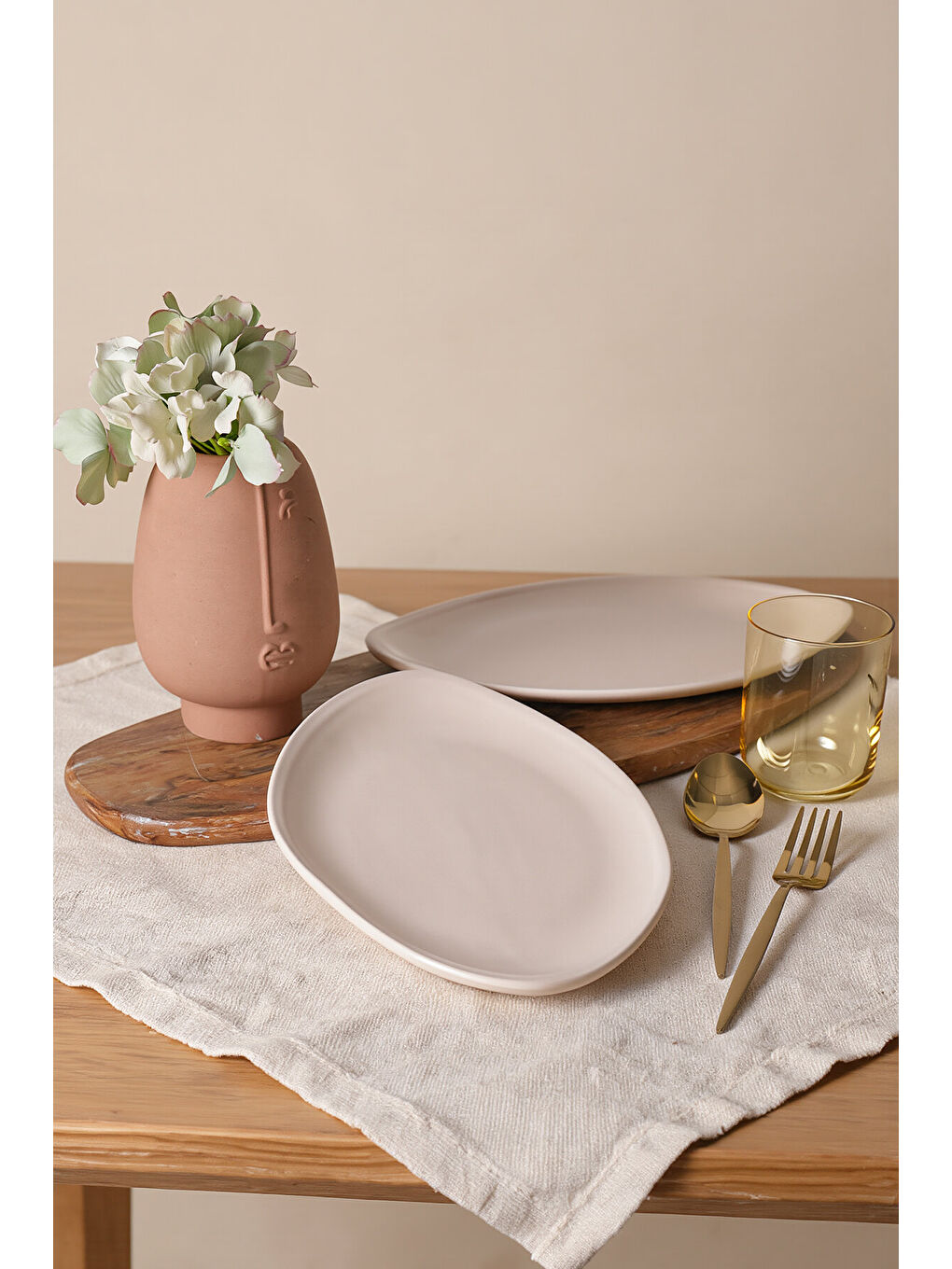 Ekru Krem Bloom Kayık Tabak 31 Cm 2 Adet-3