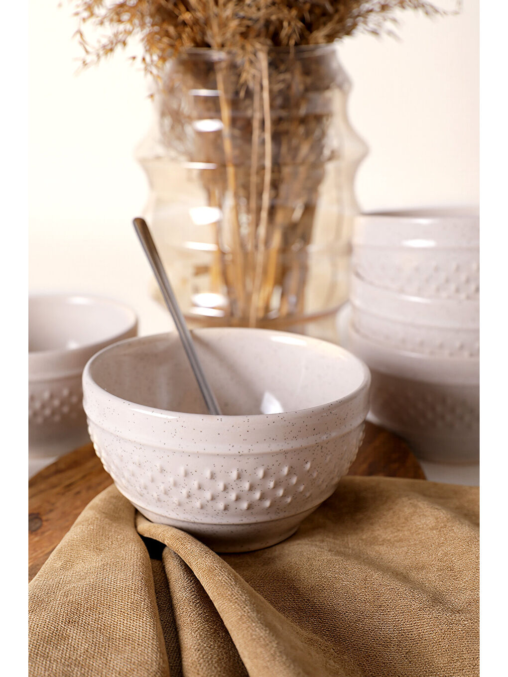 Ekru Reaktif Krem Rice Kase 11 Cm 6 Adet-1