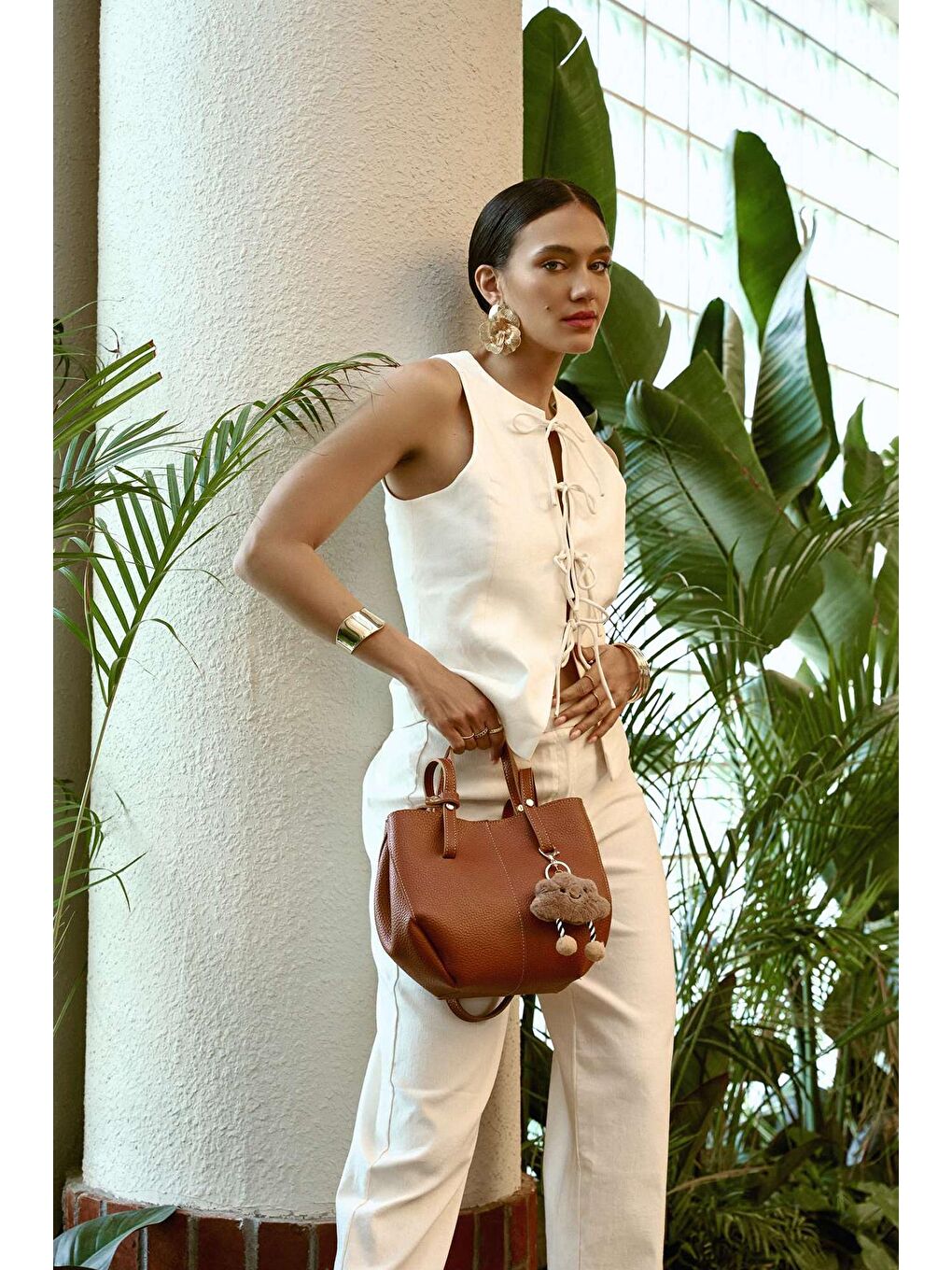 Kahverengi Celeste Kadın El ve Omuz Çantası-1