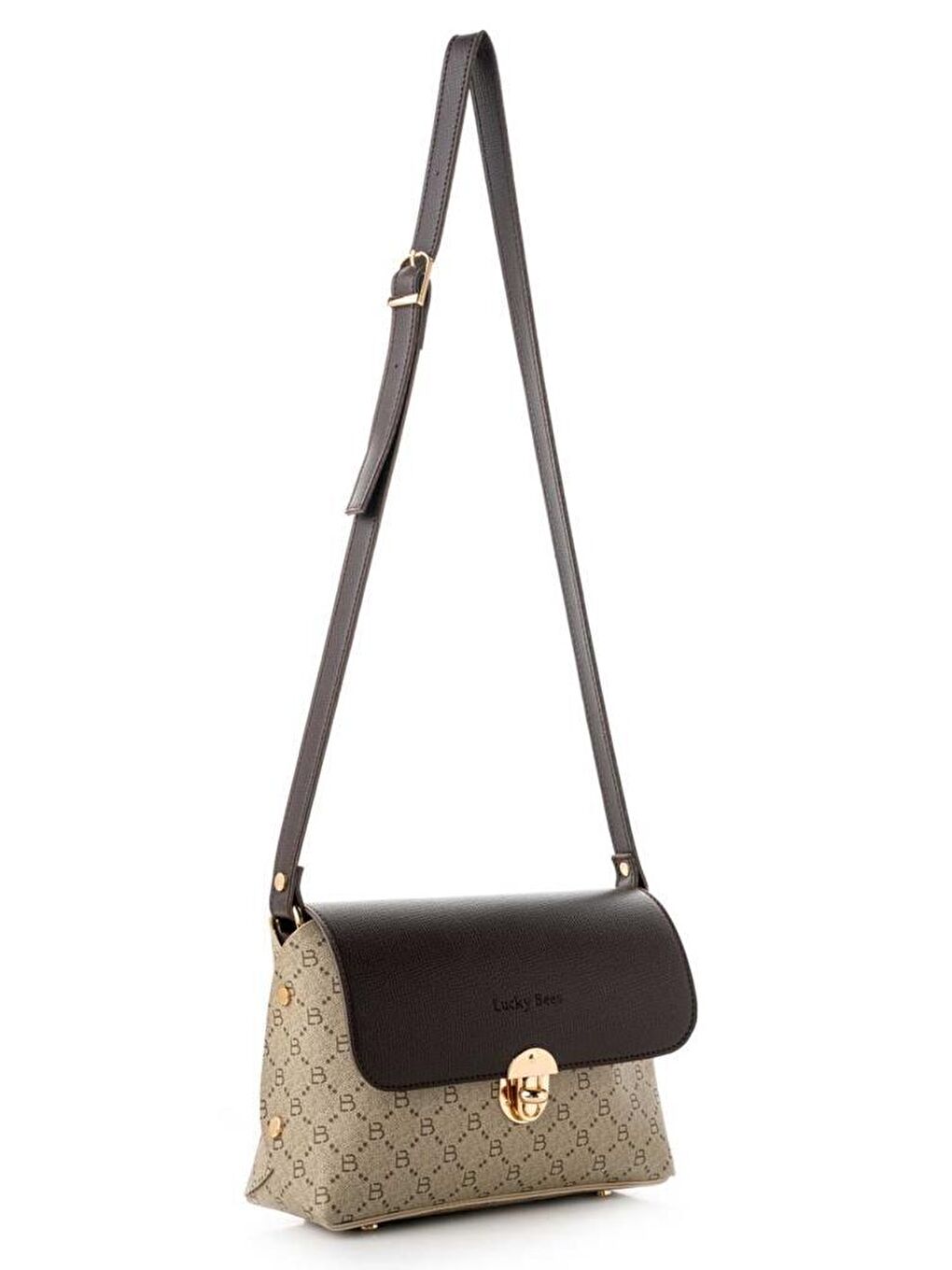 Ekru Kadın Çapraz Askılı El ve Omuz Çantası-3