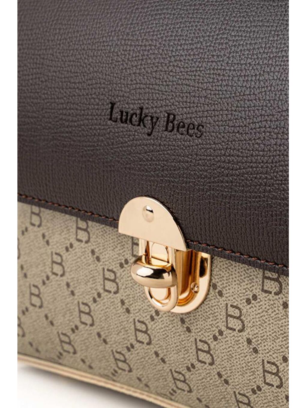 Ekru Kadın Çapraz Askılı El ve Omuz Çantası-7