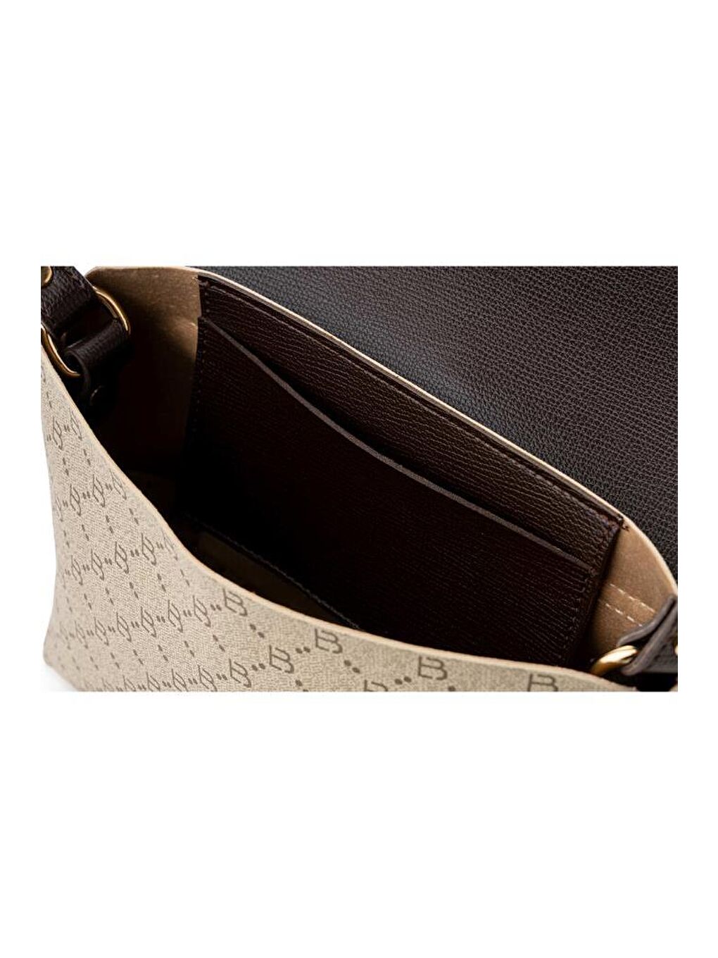 Ekru Kadın Çapraz Askılı El ve Omuz Çantası-8