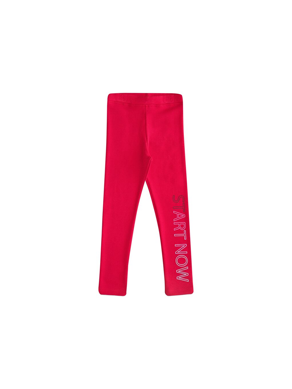 Kırmızı Kız Çocuk Start Now Baskılı Şardonlu Tayt