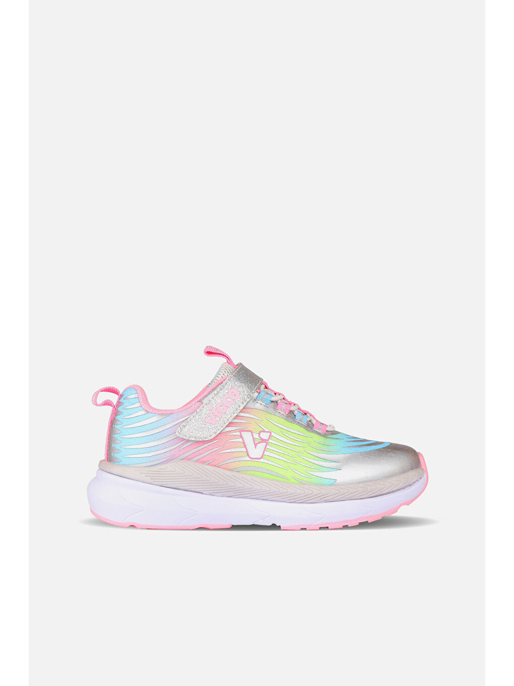 Gri Maggie Işıklı Kız Okul Öncesi Gümüş Sneaker