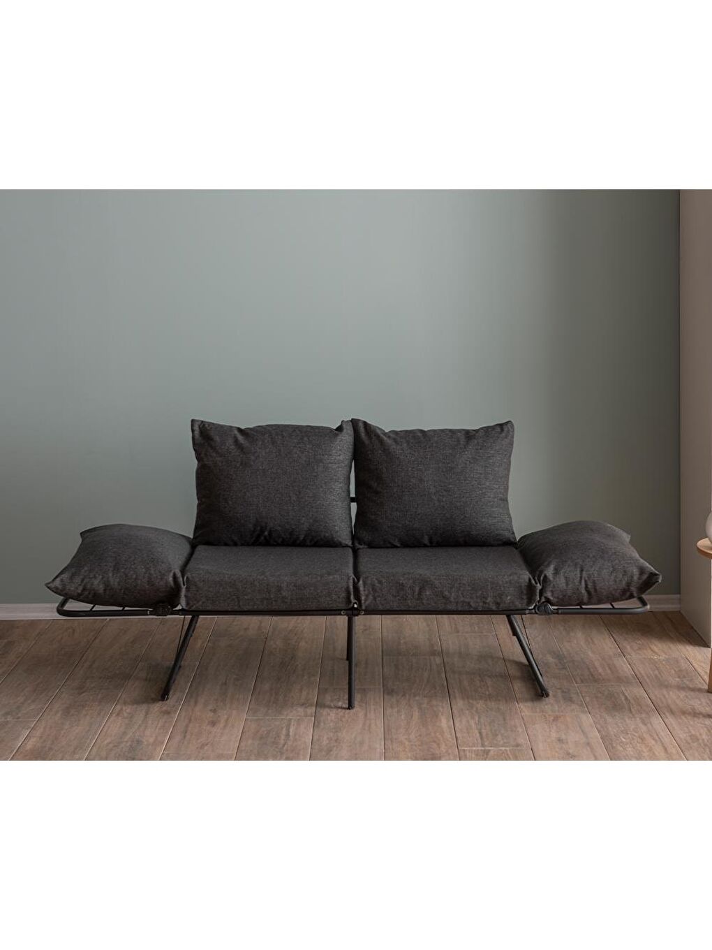 Viper İkili Katlanır Yataklı Koltuk Keten Koyu Gri-5