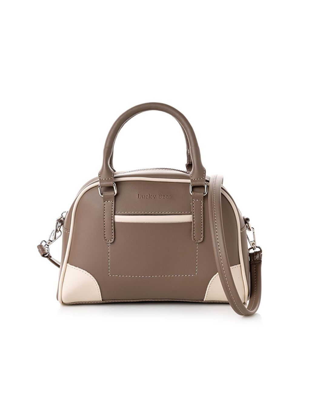 Bej Kadın Çapraz Askılı El ve Omuz Çantası