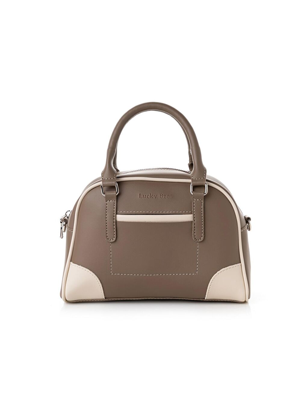 Bej Kadın Çapraz Askılı El ve Omuz Çantası-1