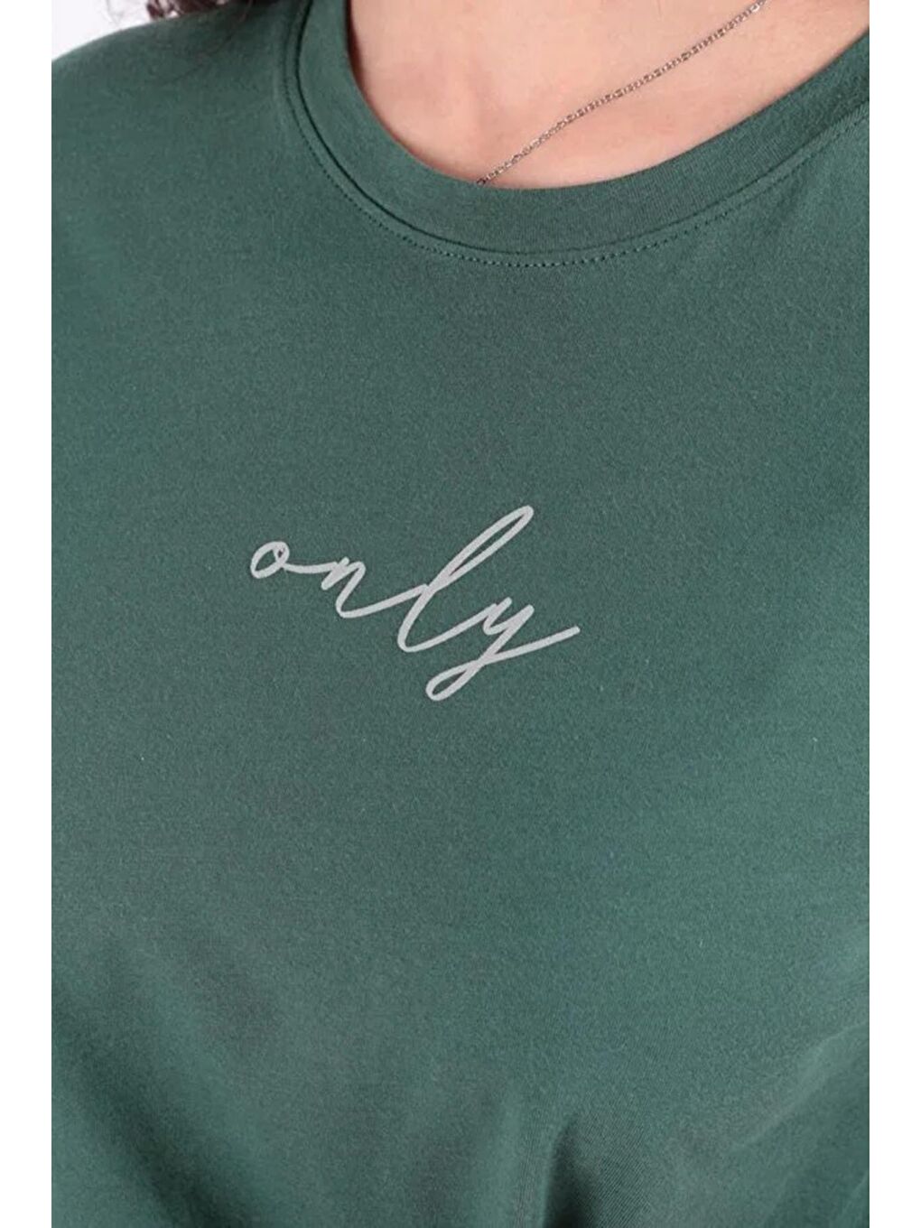 Yeşil Onllotta Pamuklu Regular Fit Kadın T Shirt 15339251-1