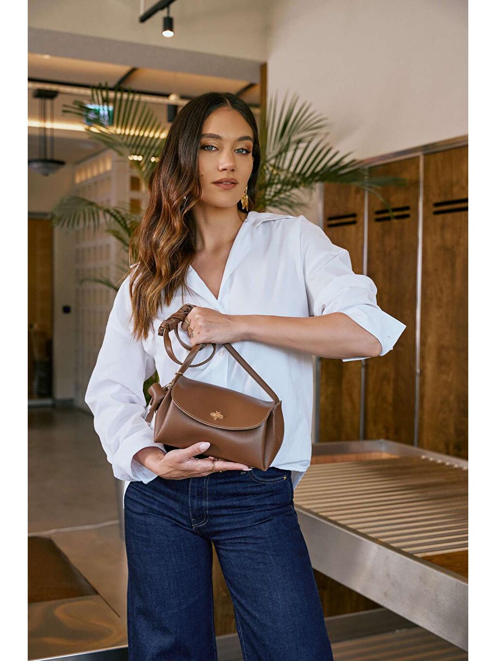 Kahverengi Ava Kadın El ve Omuz Çantası-4