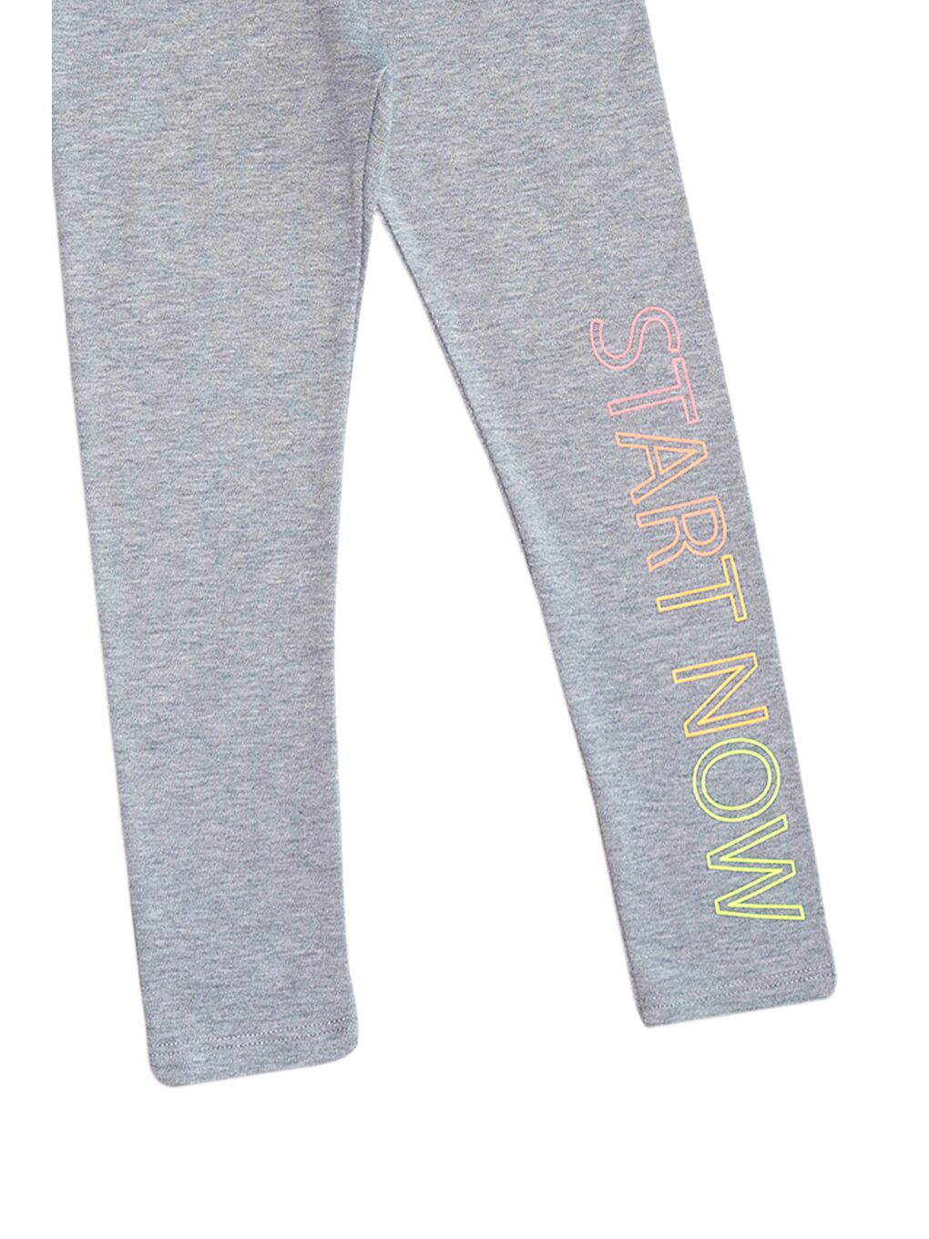 Gri 2 Kız Çocuk Start Now Baskılı Şardonlu Tayt-1