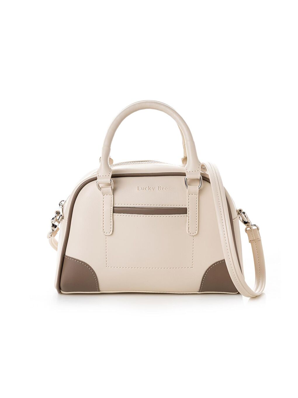 Ekru Kadın Çapraz Askılı El ve Omuz Çantası