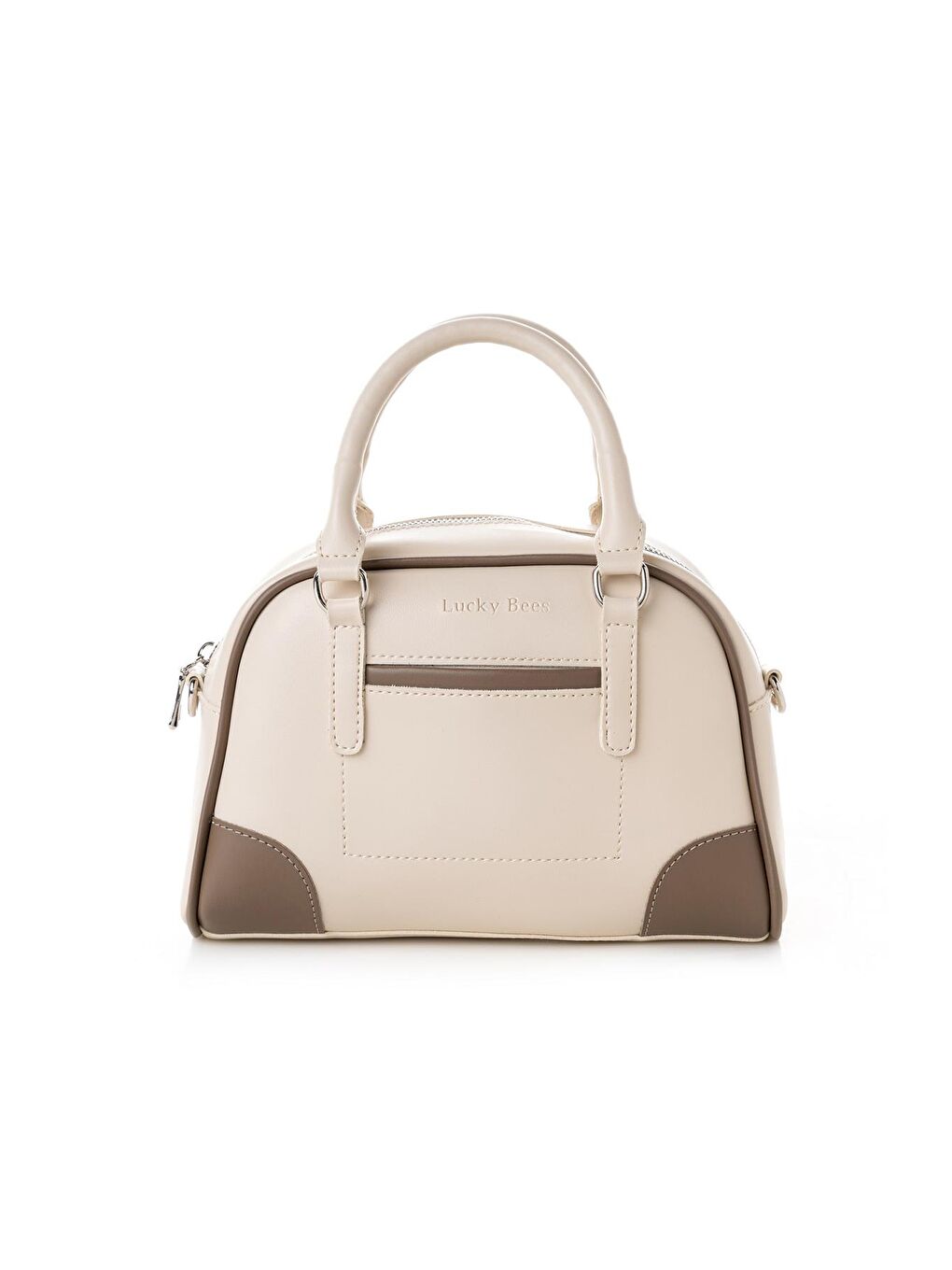 Ekru Kadın Çapraz Askılı El ve Omuz Çantası-1