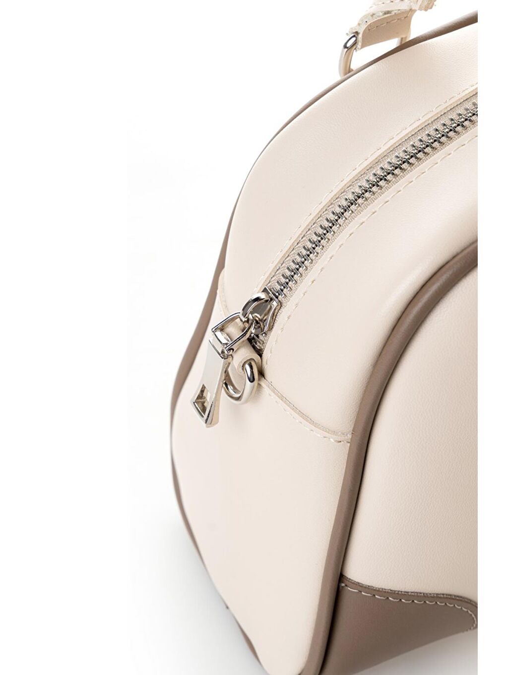 Ekru Kadın Çapraz Askılı El ve Omuz Çantası-5