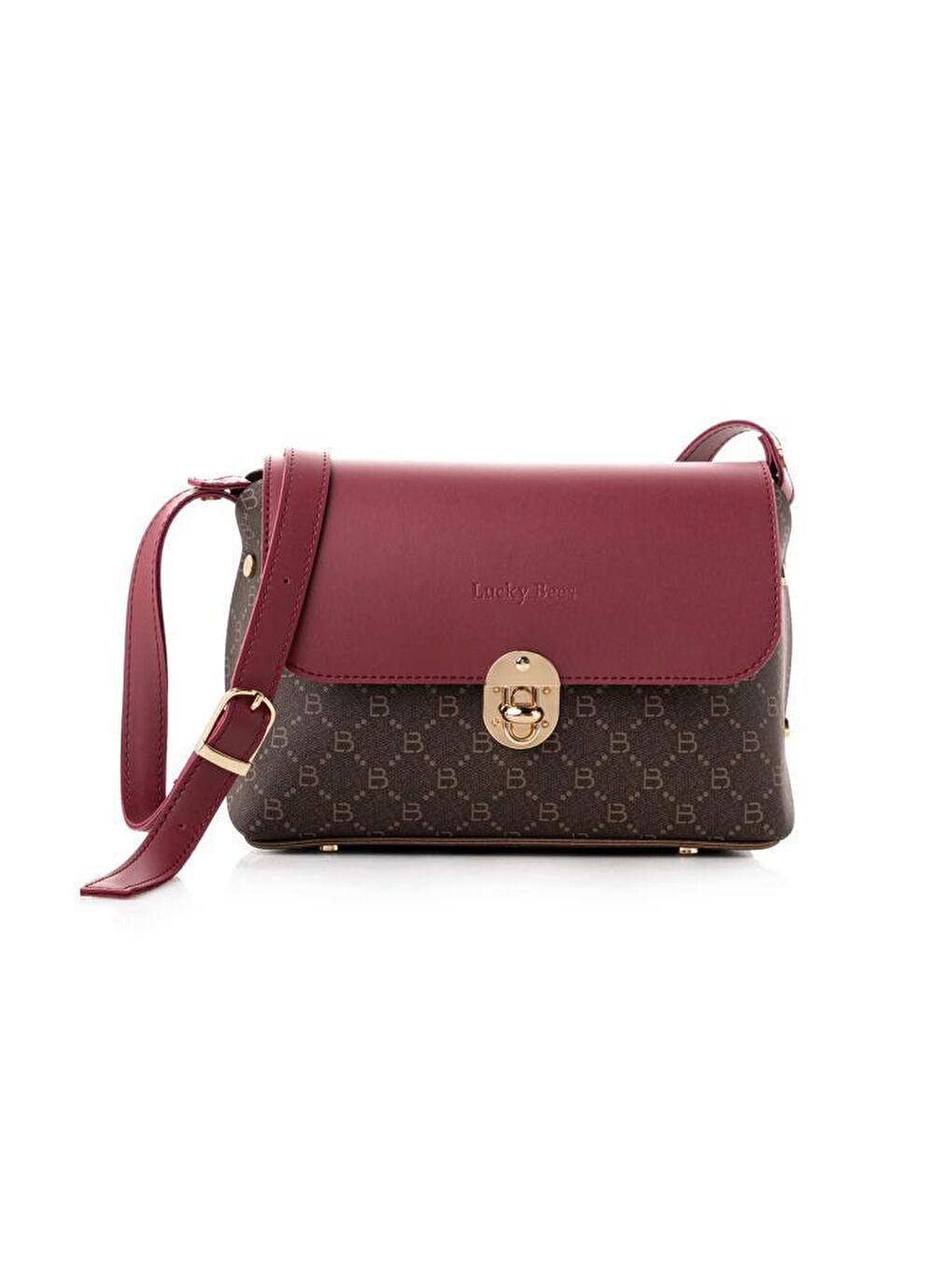 Bordo Kadın Çapraz Askılı El ve Omuz Çantası