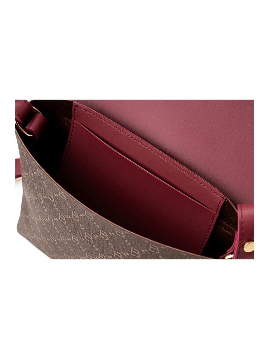 Bordo Kadın Çapraz Askılı El ve Omuz Çantası-6