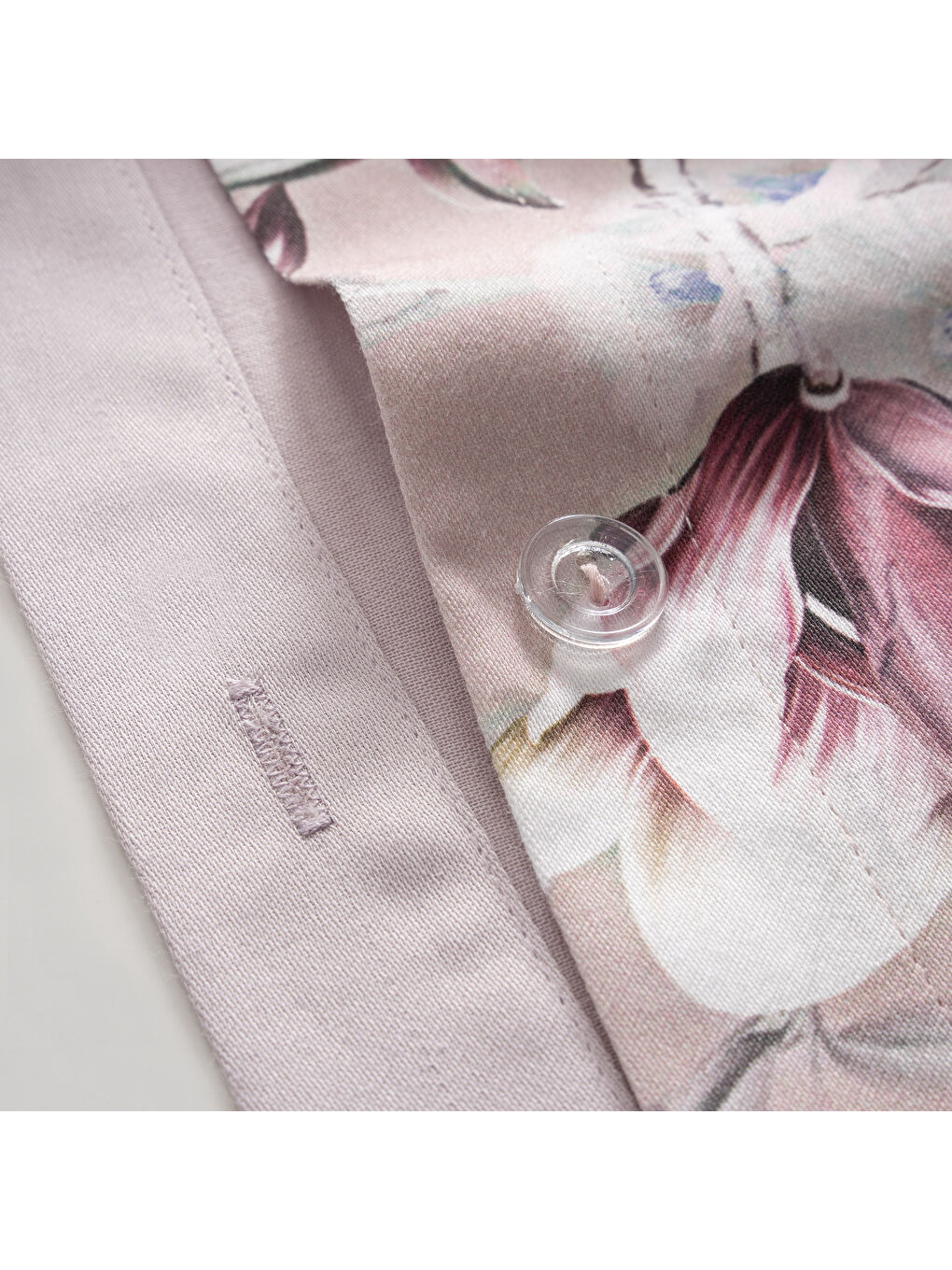 Pembe Bloomy Çiçek Senfonisi Çift Kişilik %100 Ege Pamuğu Nevresim Takımı - Çarşaflı - 4 Yastıklı Pudra-3