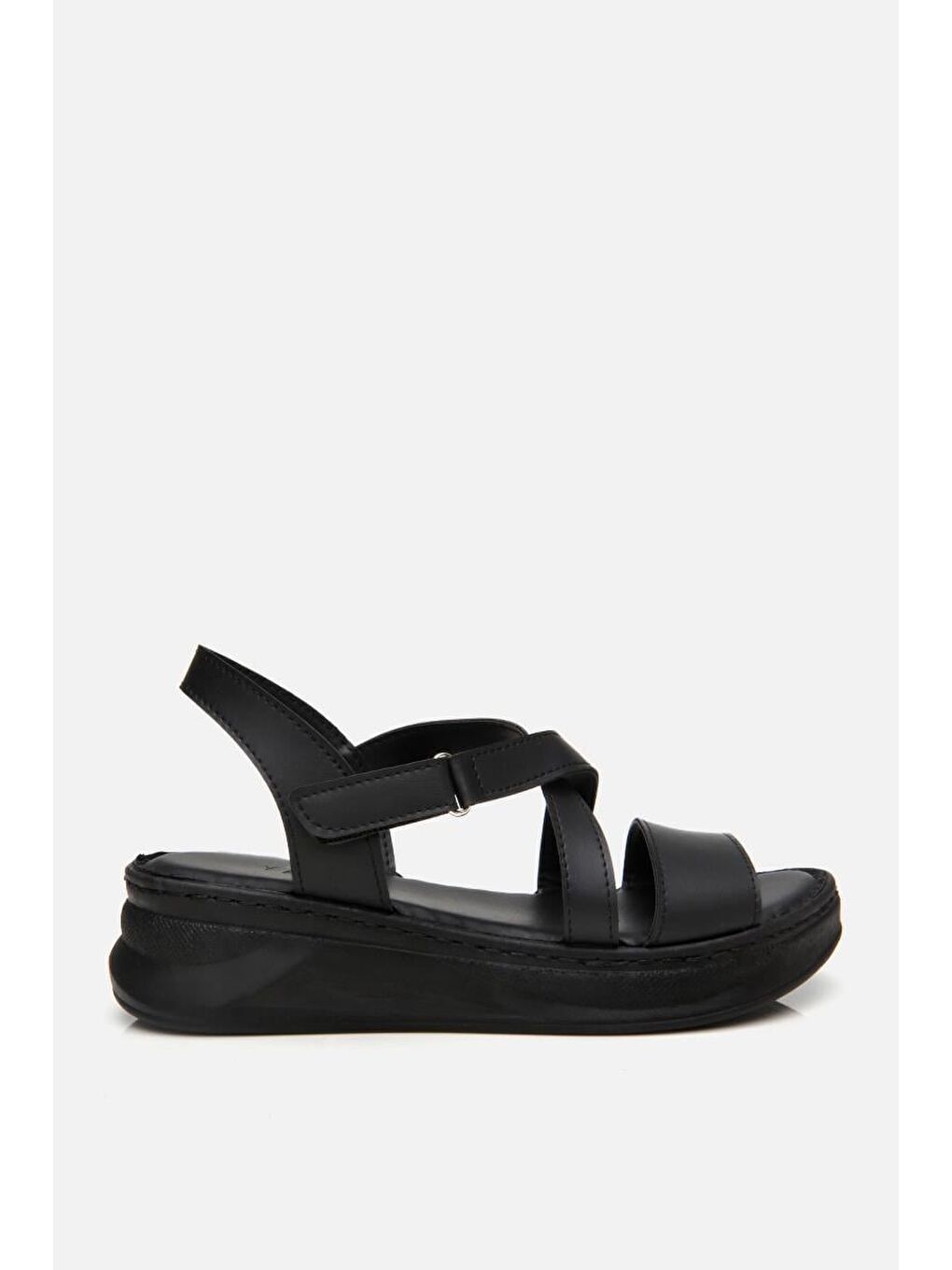 Kadın Siyah Comfort Düz Sandalet