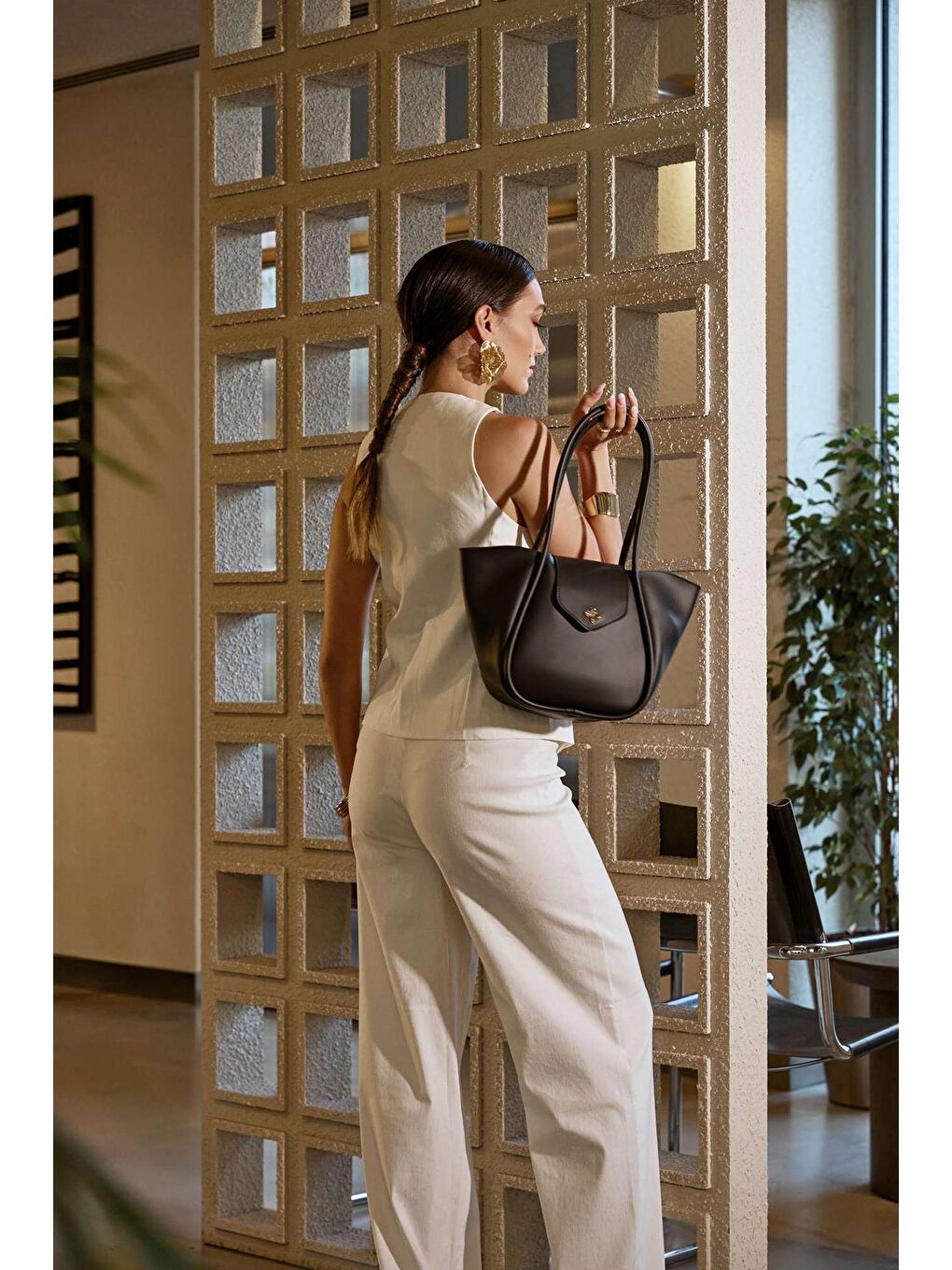 Siyah Greta Kadın El ve Omuz Çantası-1