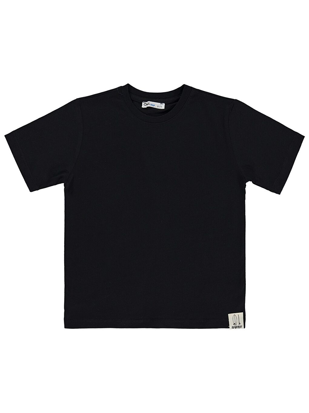 Boys Basic Surf Etiketli 6-9 Yaş Tişört - Siyah