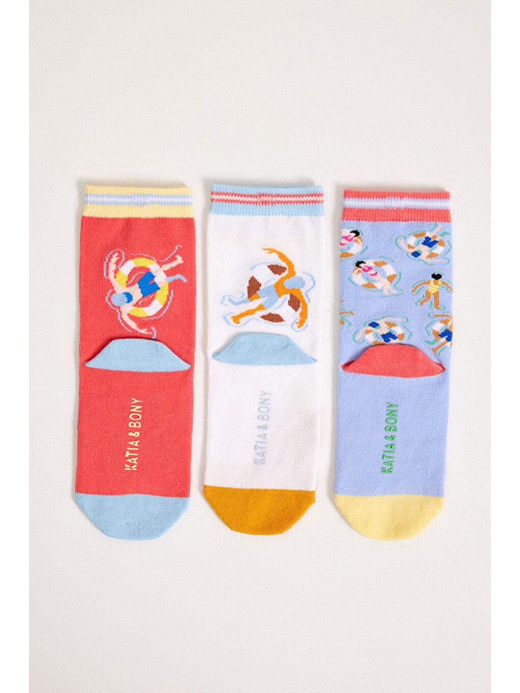 Karışık 3 Lü Paket Pool Party Erkek Çocuk Soket Çorap Desenli-1