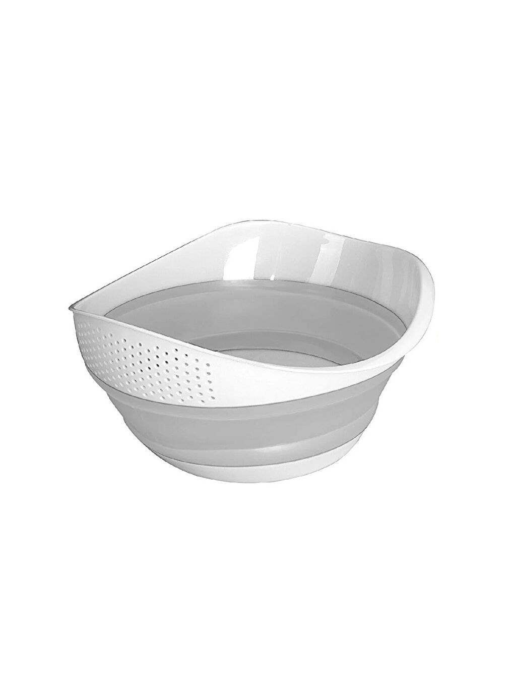 Gri 726 Çok Amaçlı Katlanabilir Yıkama Süzgeci - Akordiyon Pirinç Meyve Sebze Leğeni 3 Litre-1