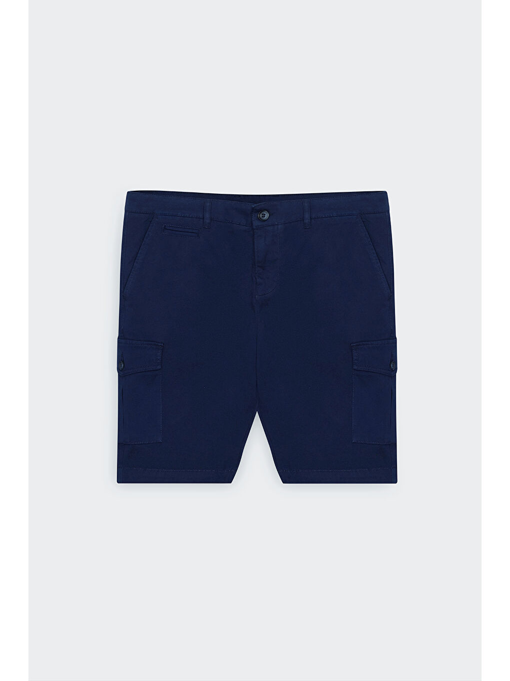 Erkek Lacivert Slim Fit Dar Kesim Pamuklu Esnek Yan Cepli Şort-7